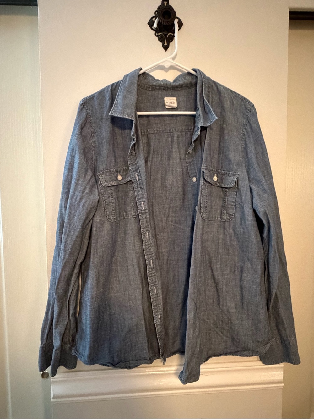 J. Crew Washed Chambray Button-Front Shirt - Blue